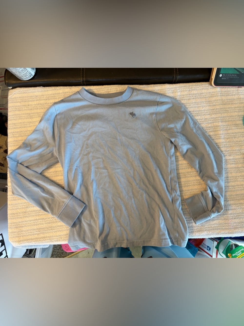 abercrombie kids Light Blue Long-Sleeve Crew Tee